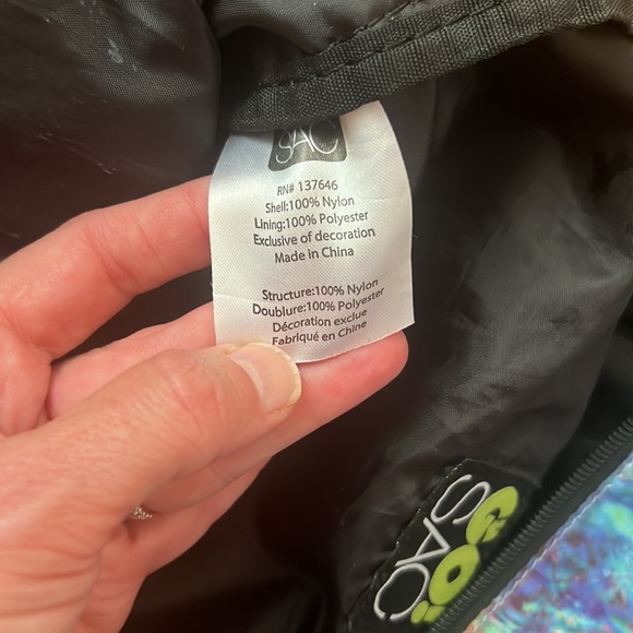 Go! Sac Backpack Book Bag Nylon Multicolor Boho Waterfall Print - Picture 9 of 11